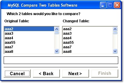 MySQL Compare Two Tables Software Screenshot